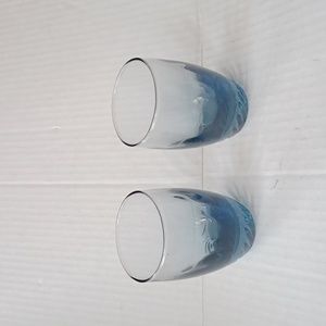 $4 Add-on Small Blue Tinted Juice Glasses - Set of 2